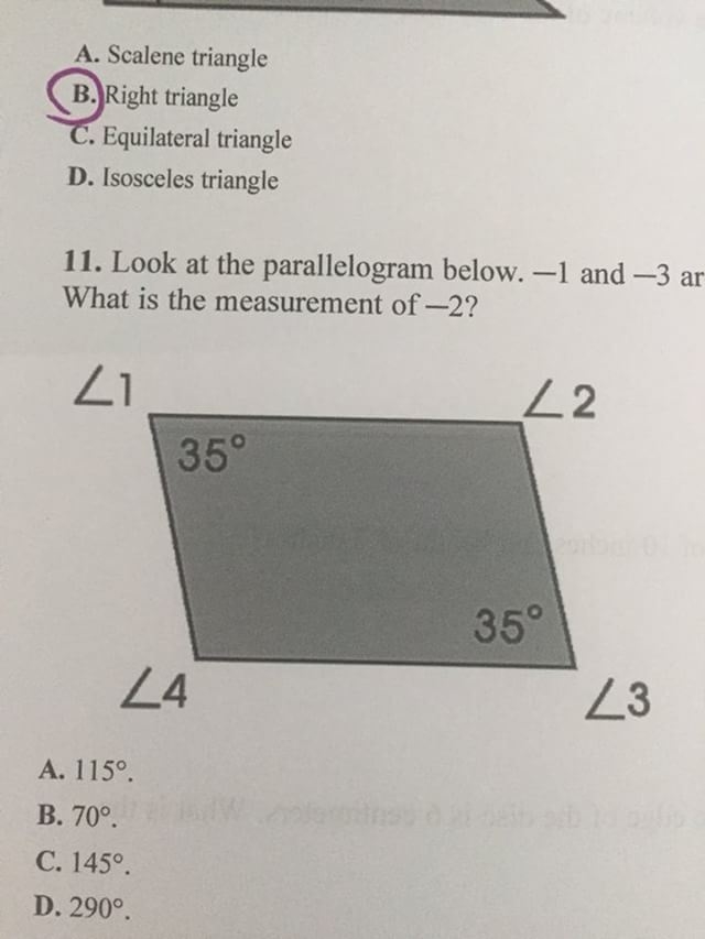 Look at the parallelogram below. —1 and —3 are each 35°. What is the measurement of-example-1