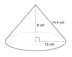 1). What is the volume of this oblique cone? 12π cm³ 40π cm³ 60π cm³ 120π cm³ ___ 2). What-example-2