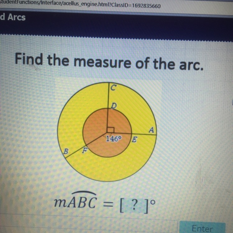 Please help me find the measure of the arc!!!!-example-1