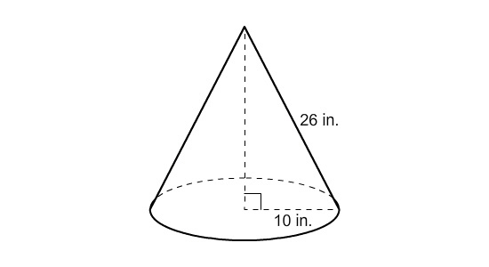 What is the total surface area of the cone?-example-1