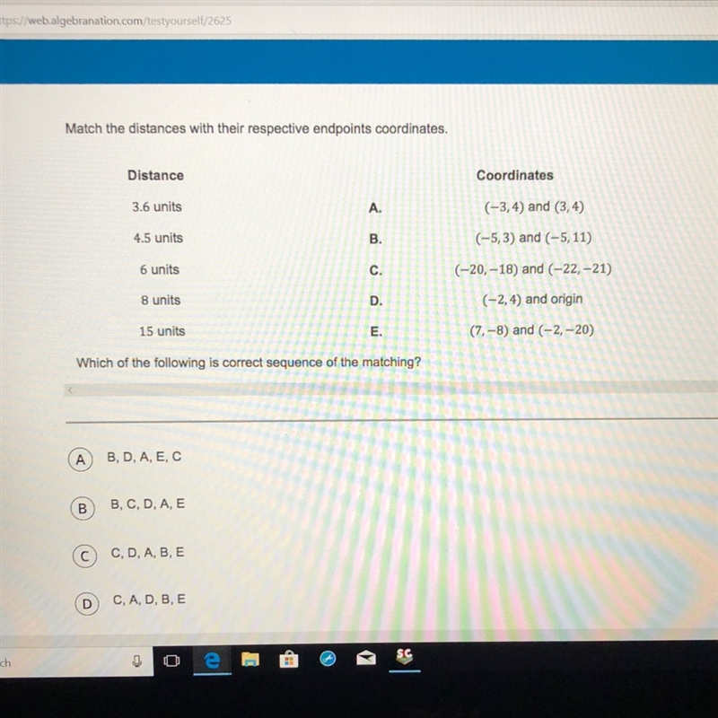 Which of the following is correct sequence of the matching?-example-1