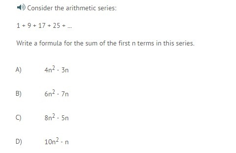 Write a formula for the sum of the first n terms in this series-example-1