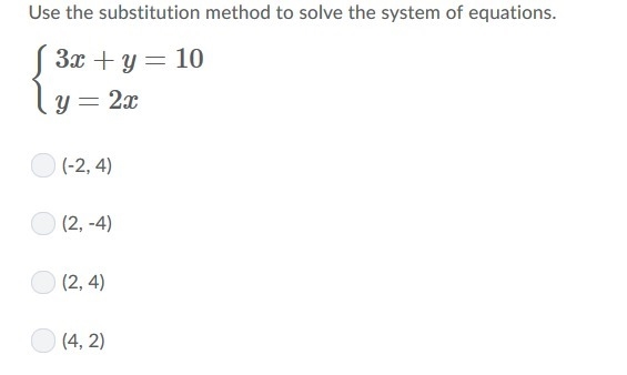 Use the substitution method to solve the system of equations-example-1