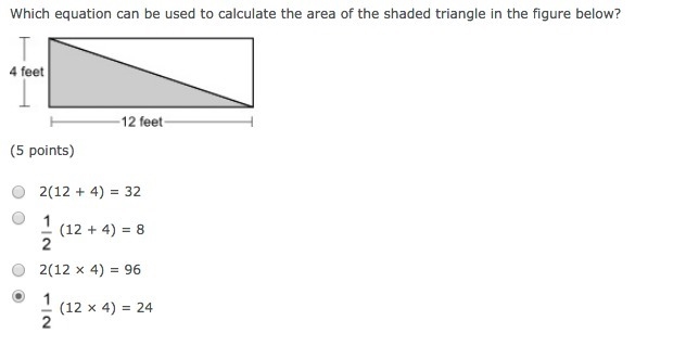 PLEASE HELP I REALLY NEED! Which equation can be used to calculate the area of the-example-1