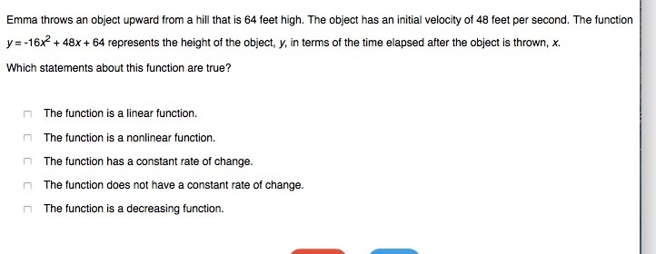 Emma throws an object upward from a hill that is 64 feet high. The object has an initial-example-1