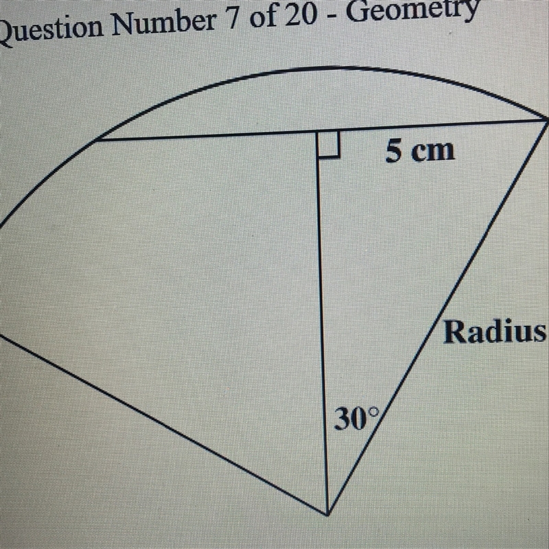 The drawing shows the measurements in a section of a circular design how long is the-example-1