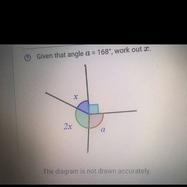 Given that angle a= 168 work out x REALLY NEED HELP 21P !!-example-1