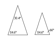 PLS HELP Are the triangles similar? How do you know? options: yes, by SAS yes, by-example-1