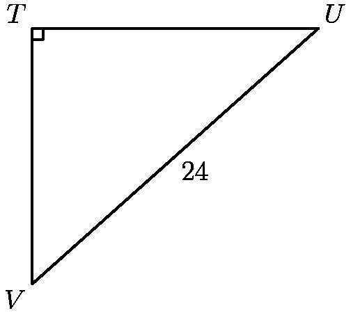 Suppose cos V = 2/3 in the diagram below. What is TV?-example-1