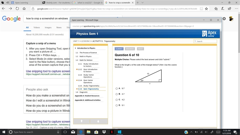 What is the legth X of the side of the triangle below?-example-1