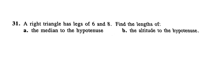 how do i solve problem a. and problem b? (using the pythagorean theorem). a. the median-example-1