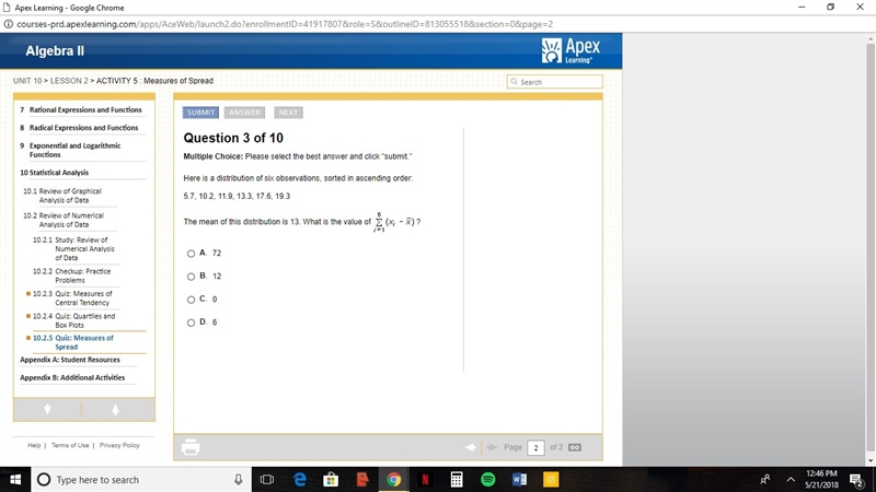 Here is a distribution of 6 observations sorted in ascending order the mean of this-example-1