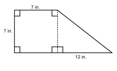 What is the area of this figure? A.49.5 in² B.66.5 in² C.84 in² D.91 in²-example-1