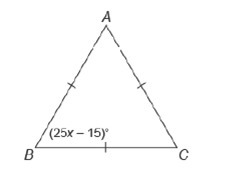 Find the value of x in the triangle. Show work to receive credit.-example-1