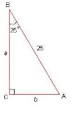 1. Consider the right triangle ABC given below. a. Find the length of side b to two-example-1