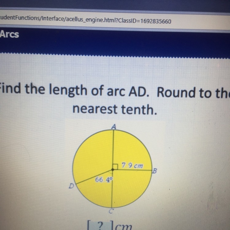 Someone please help me find the length of the arc!!-example-1