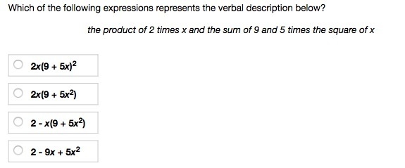 Which of the following expressions represents the verbal description below?-example-1