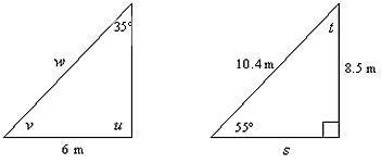 1) The two triangles are congruent. Find the missing side lengths and the missing-example-1