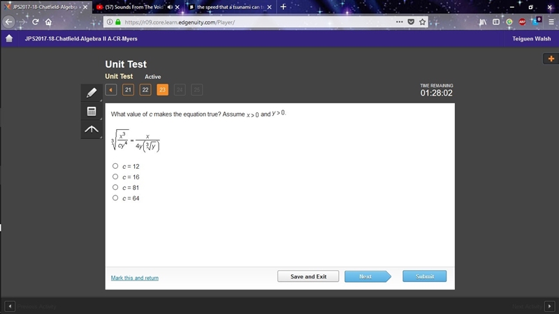 What value of c makes the equation true? (problem shown in the picture provided) P-example-1