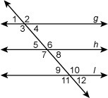 Lines g, h, and l are parallel and m 2 = 115°. What is m11? 35° 65° 115° 145°-example-1