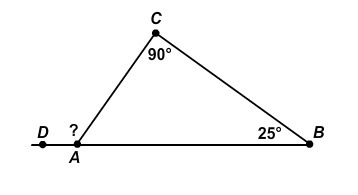 What is m∠CAD? 25º 90º 100º 115º-example-1