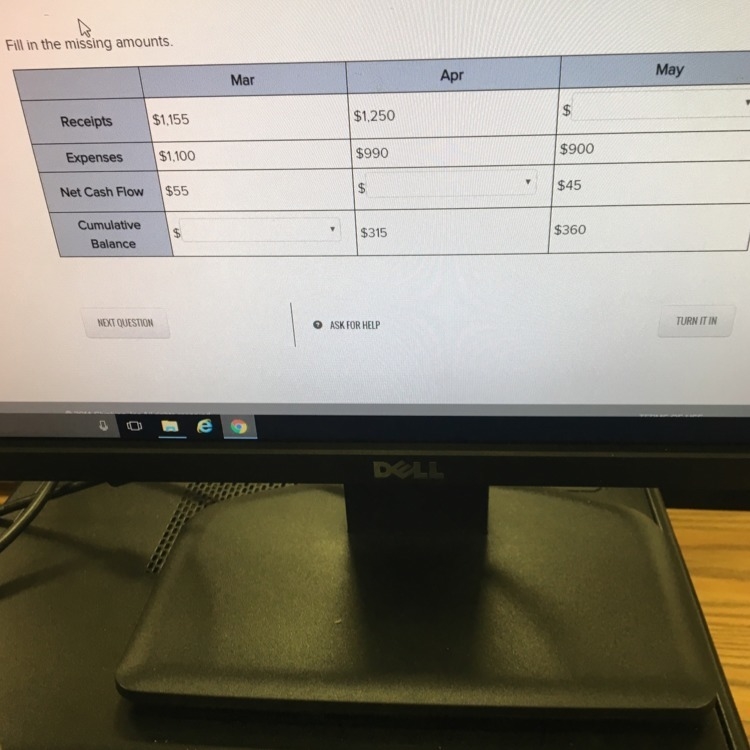 Fill in the missing amounts-example-1