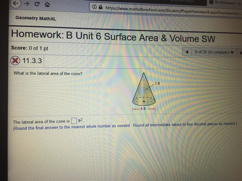 What is the lateral area of the cone?-example-1