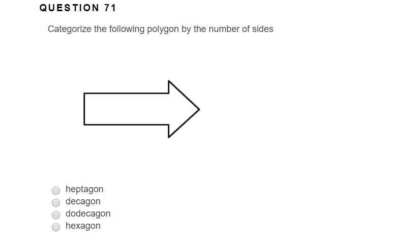 Categorize the following polygon by the number of sides heptagon decagon dodecagon-example-1