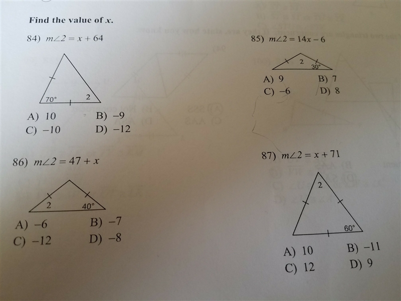 Can someone help me on these 4 problems. I don't know how to do them-example-1