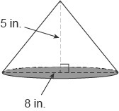 Geometry! Please help! A pile of sand in the shape of a cone has a diameter of 8 in-example-1