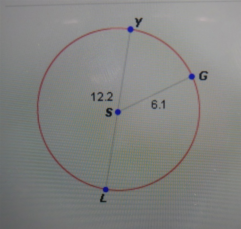 What is the measure of the radius of S? A. 12.2 units B. 24.4 units C. 6.1 units D-example-1