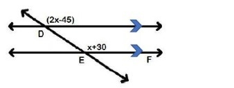 Find the value of x in the figure below 75 105 55 65-example-1