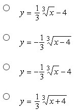 Compared with the graph of the parent function, which equation shows only a vertical-example-1