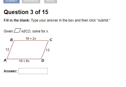 Given ABCD, solve for x.-example-1