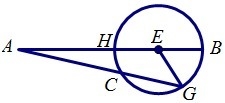 In circle E, AC=4, CG=6, and AH=3, Find HB and EG. If necessary, round to the tenths-example-1