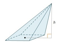 The volume of an oblique pyramid with a square base is V units3 and the height is-example-1