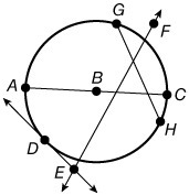 Which of the following is a secant? A. AC B. EF C. GH D. DE-example-1