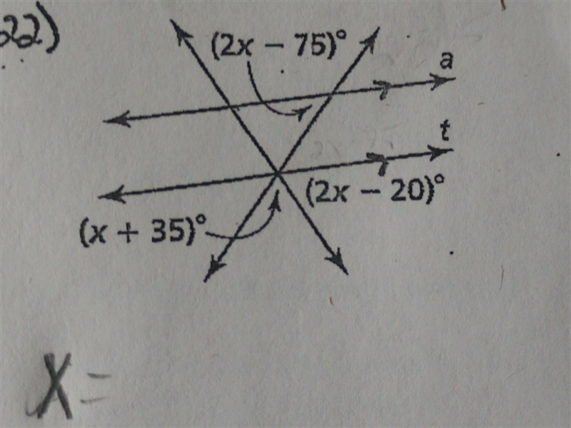 I need to find the value of x-example-1