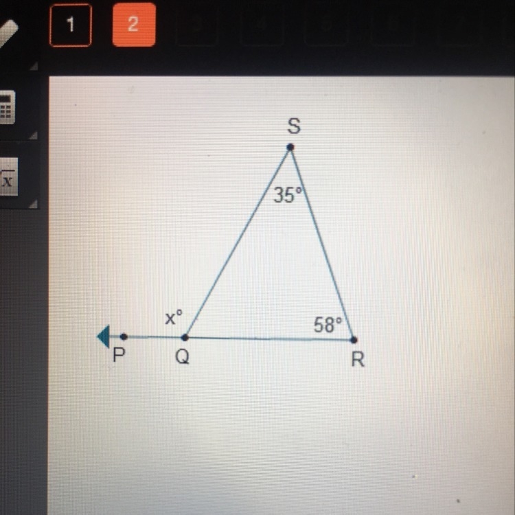 What is the value of x? x=23 x=35 x=58 x=93-example-1