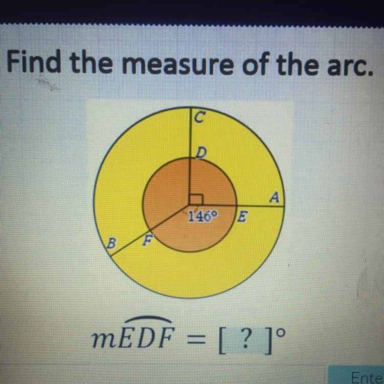 Someone please help me find the measure of the arc!!!-example-1