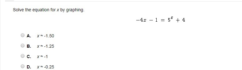 Solve the equation for x by graphing-example-1