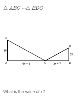 Hi, can someone help explain this. (Triangle similarity/10th grade)-example-1