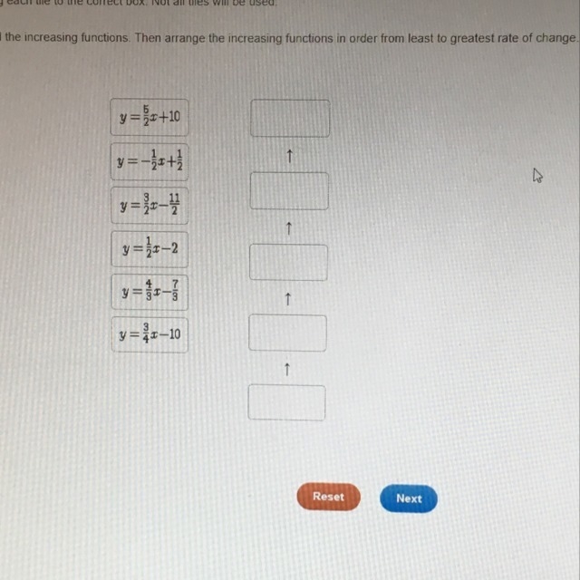 Find the increasing functions. Then arrange the increasing functions in order from-example-1