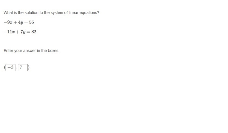 PLEASE HELP ASAP!! CORRECT ANSWER ONLY PLEASE!! What is the solution to the system-example-1