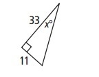 What is the value of x in the figure below to the nearest degree? A) 18 B) 19 C) 71 D-example-1