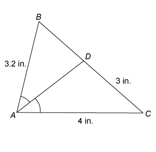 In △ABC , AD is the angle bisector of ∠BAC . What is BD ? Enter your answer, as a-example-1