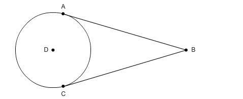 Segment AB and segment BC are tangent to circle D. Find x if AB = 3x + 8 and BC = 26. Find-example-1