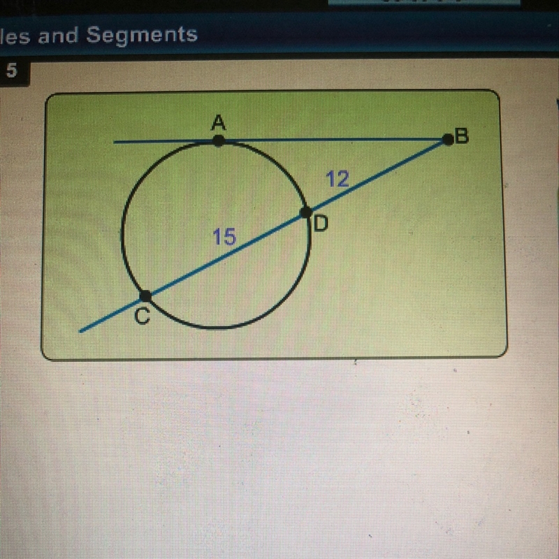 What is the measure of the tangent AB?-example-1