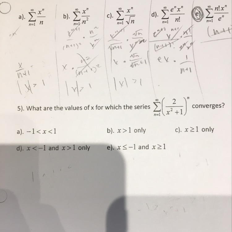 AP Calculus help #5 convergence intervals-example-1