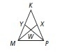 12. triangle KMP is isosceles with KM = KP. MX and PY are angle bisectors. a. Is there-example-1